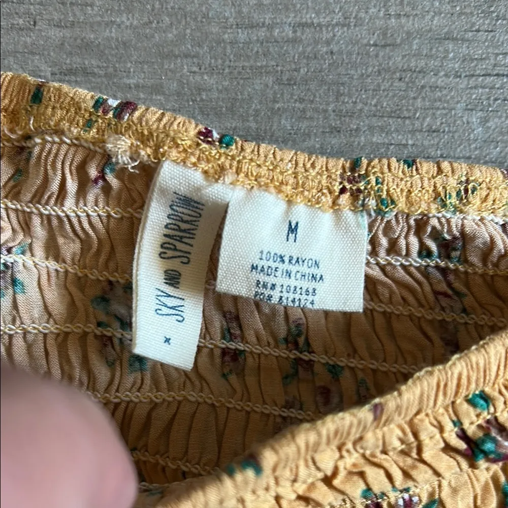 Sky and Sparrow Yellow Ruffled Crop Blouse - Image 2