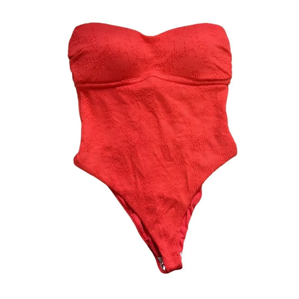 Lucky Brand Doheny Beach One Piece Swimsuit in Coral Orange - Image 4