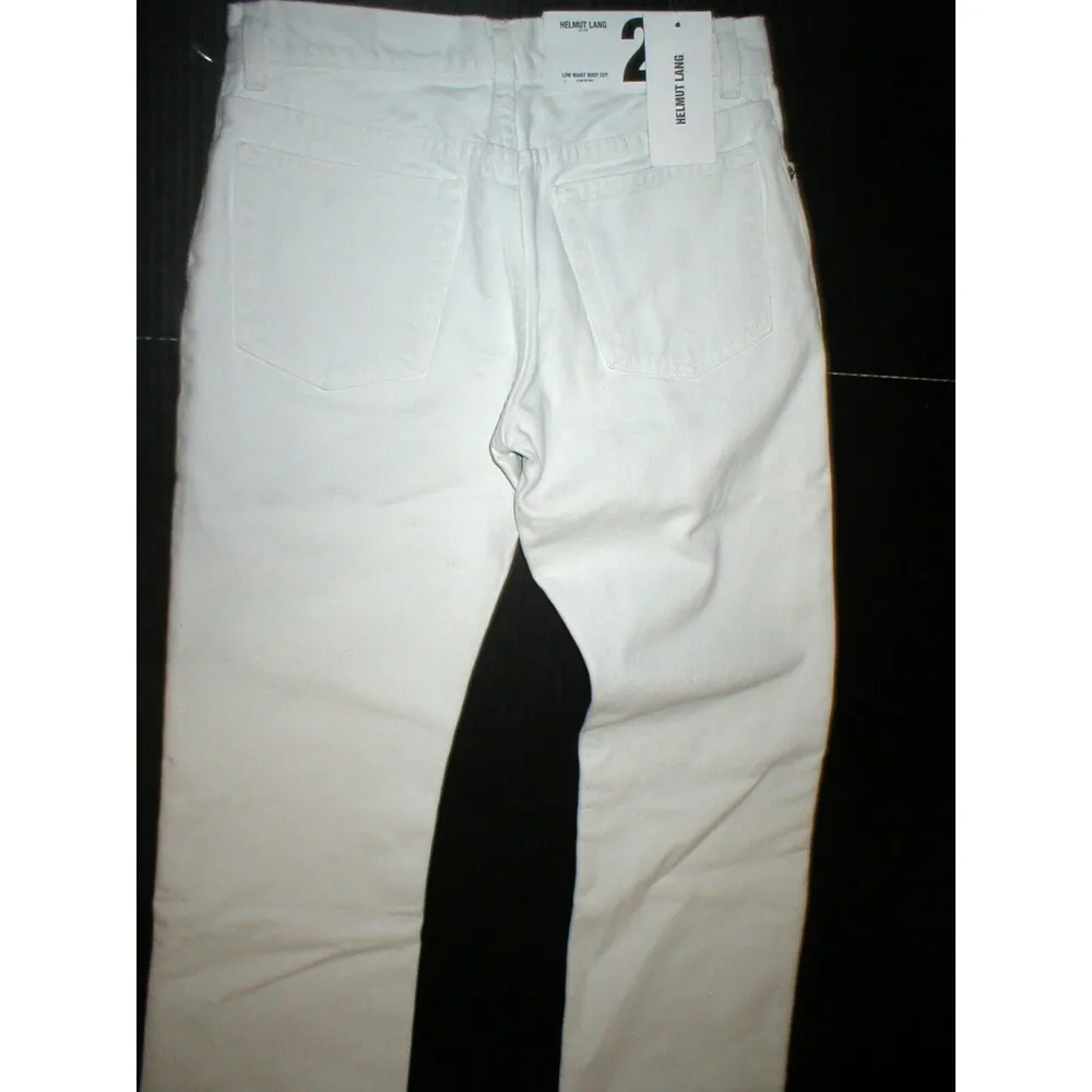 New NWT Womens 25 Designer Helmut Lang Italy Jeans White Boot Cut Leg Button - Image 5