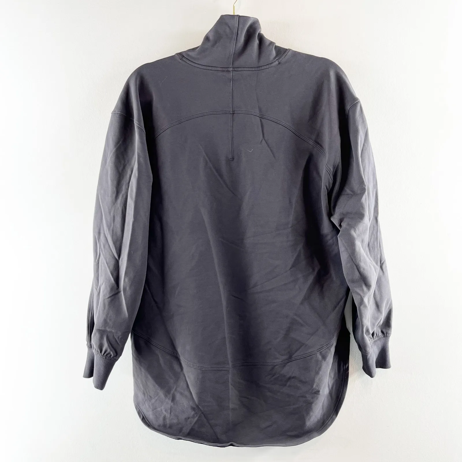 Lululemon LA Long Sleeve V Neck Oversized Tunic Pullover Sweatshirt Gray 8 - Image 5