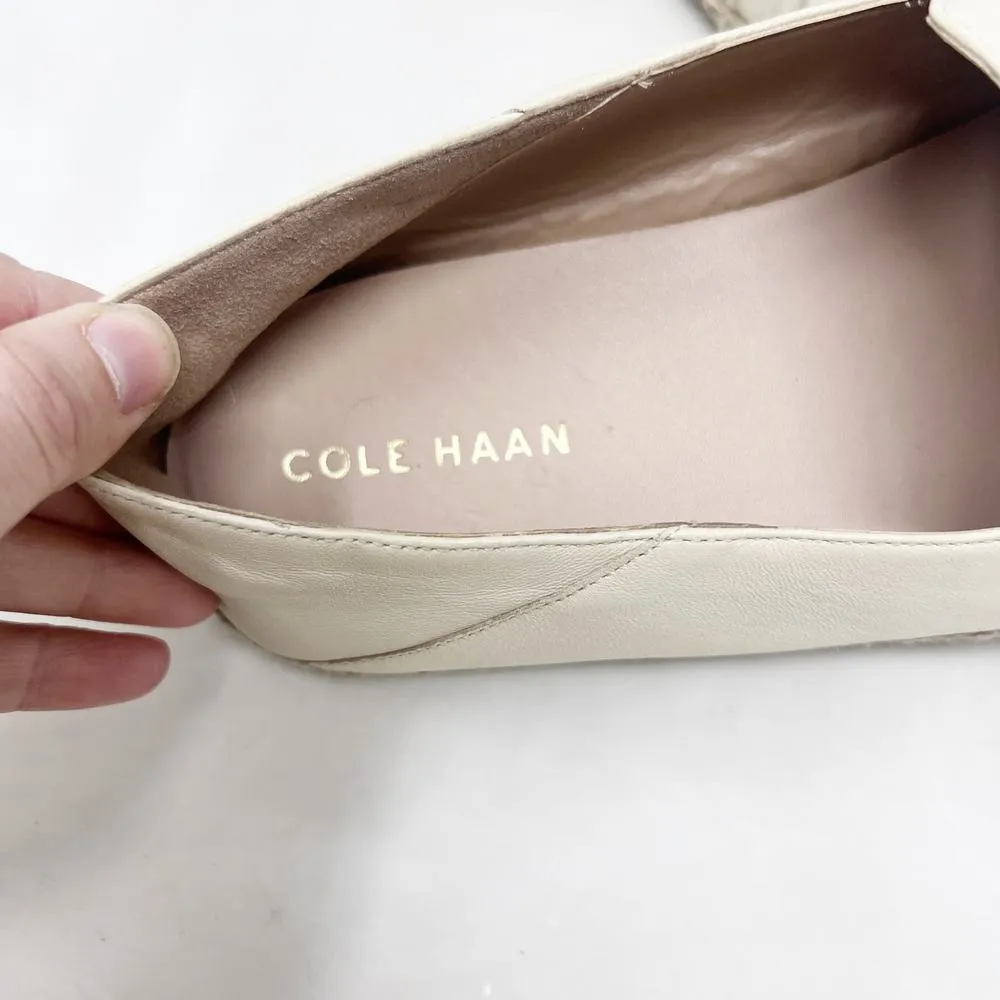 [Cole Haan] Cream Cloudfeel Knotted Leather Espadrille Loafer Flats Size 10B - Image 12