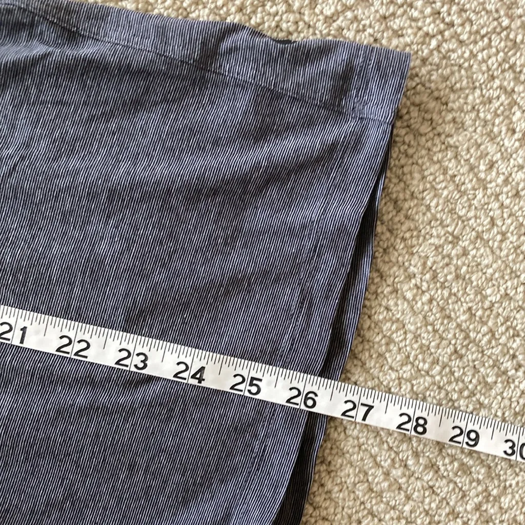 LULULEMON All Yours Boyfriend Tee Micro Stripe Black White Size 8 10 Cotton EUC - Image 6