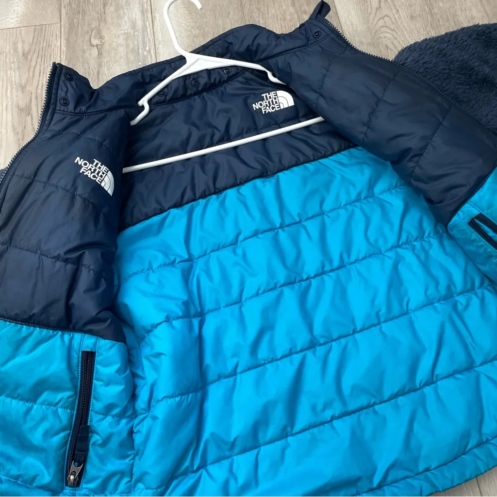 The North Face Jacket fleece puffer reversible womens Navy Blue (large) gorpcore - Image 4
