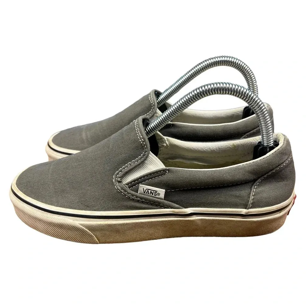 VANS Classic Slip-On Charcoal Gray Unisex‎ Canvas Sneakers Men's 6.5/Women's 8.0 - Image 5