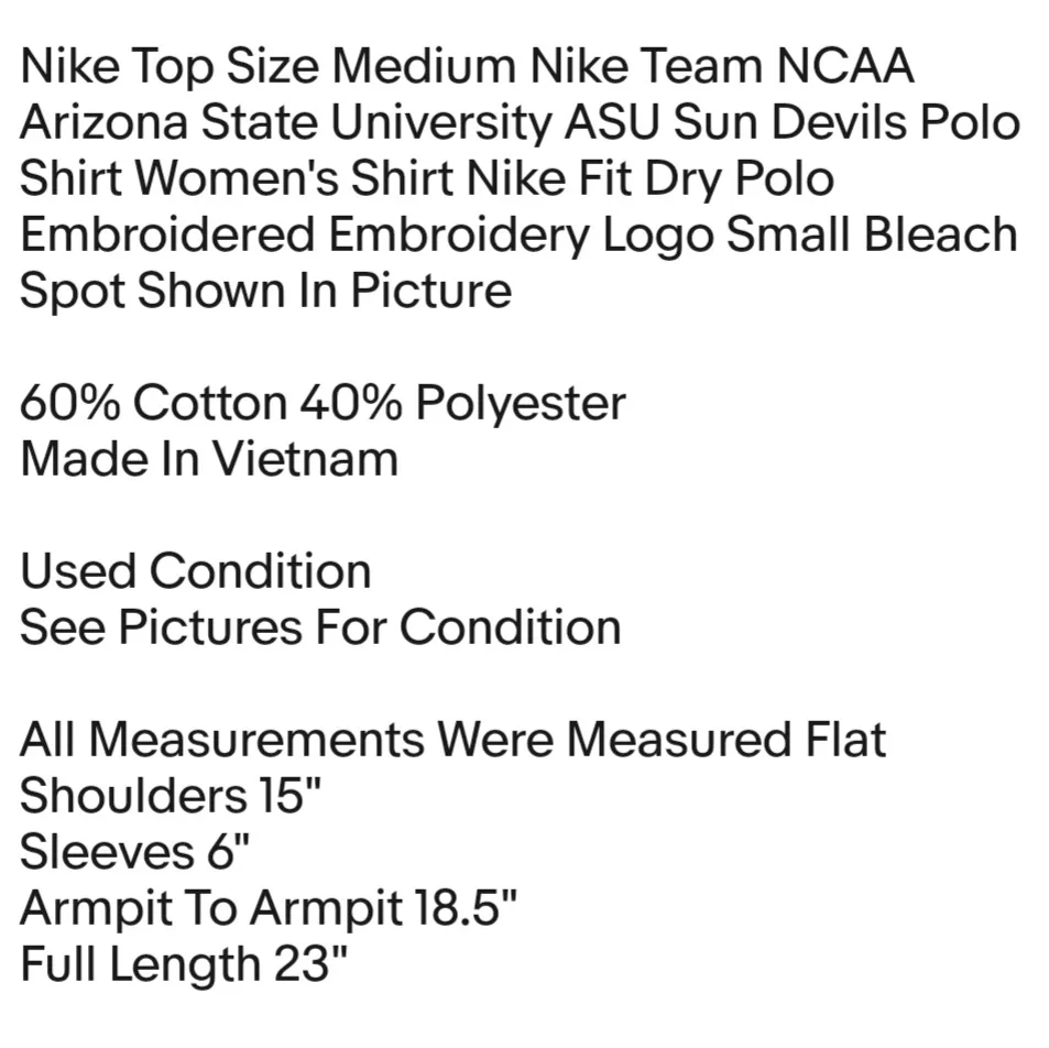 Top Size Medium  Team NCAA Arizona State University ASU Sun Devils Polo Shirt Women's Shirt - Image 2