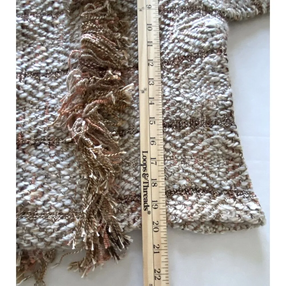 NWT Chico's Fringe Nikita Tweed Cardigan Knit Sweater With Notched Lapels 0 (S) - Image 7