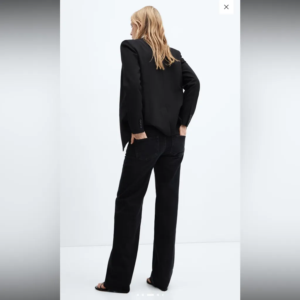 Mango Black Denim wide leg maternity Jeans - Image 3