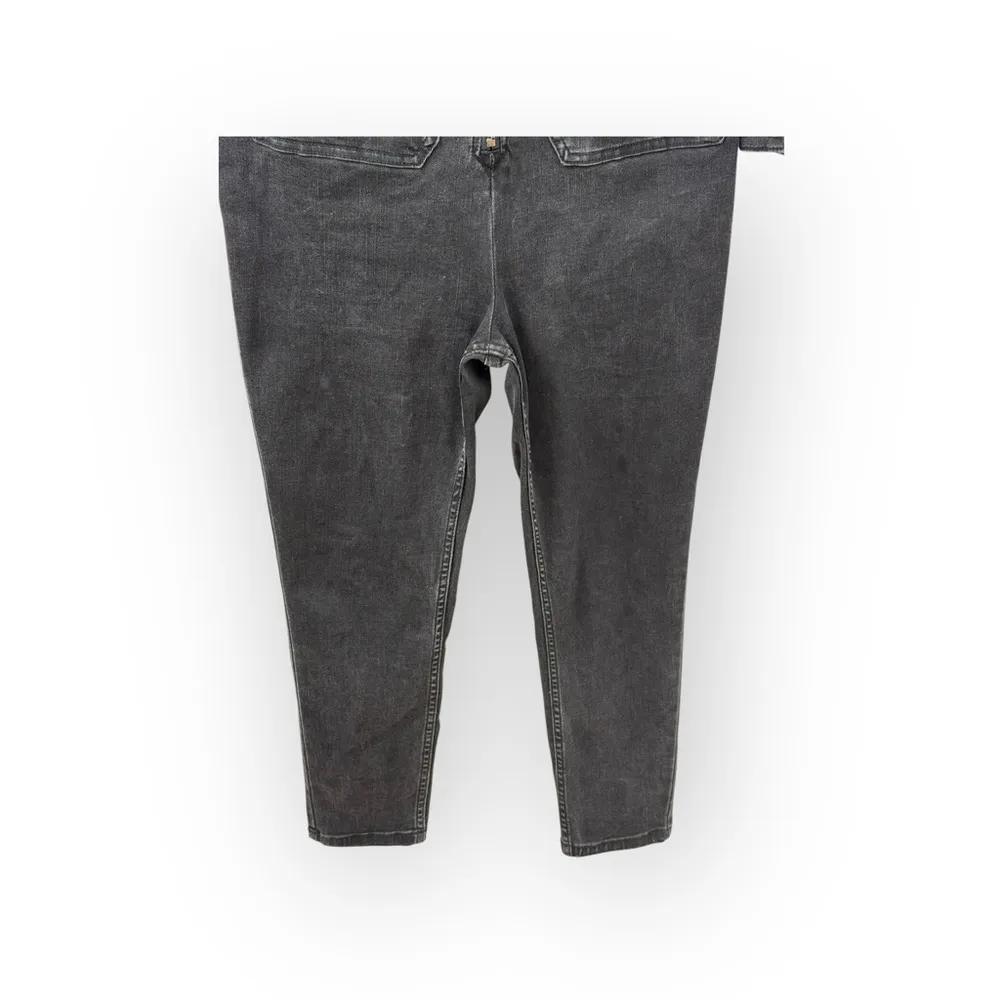 Free People 𒀭Lennox Zip Front Skinny Denim Jumpsuit 𒀭 Medium Black Wash 𒀭 Large - Image 9