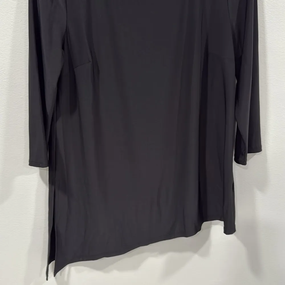 Halston Heritage Black 3/4 Sleeve Top Size Small EUC - Image 3