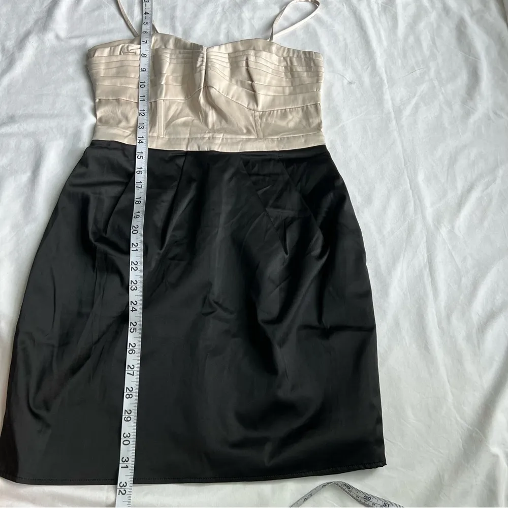 Nwt H&M satin color block convertible strap tube party dress 6 nude & black - Image 12