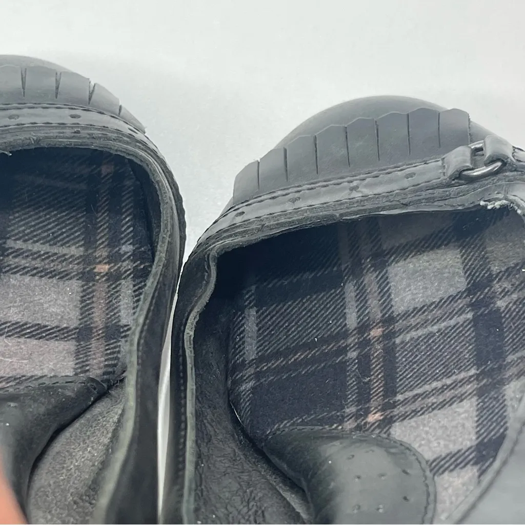 Born Black Leather Slip On Tassels Flats Shoes Wmn 8 Preppy Twee Comfort Casual - Image 6