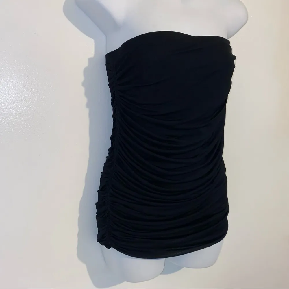 fitted Ruched black sleeveless/Tube Top Size Small- NEW - Image 3