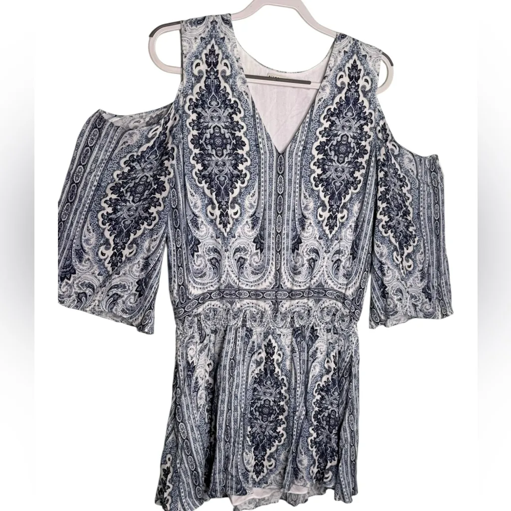 Alice + Olivia Jolene Cold Shoulder Dress Palace Paisley Print Size 10 - Image 4