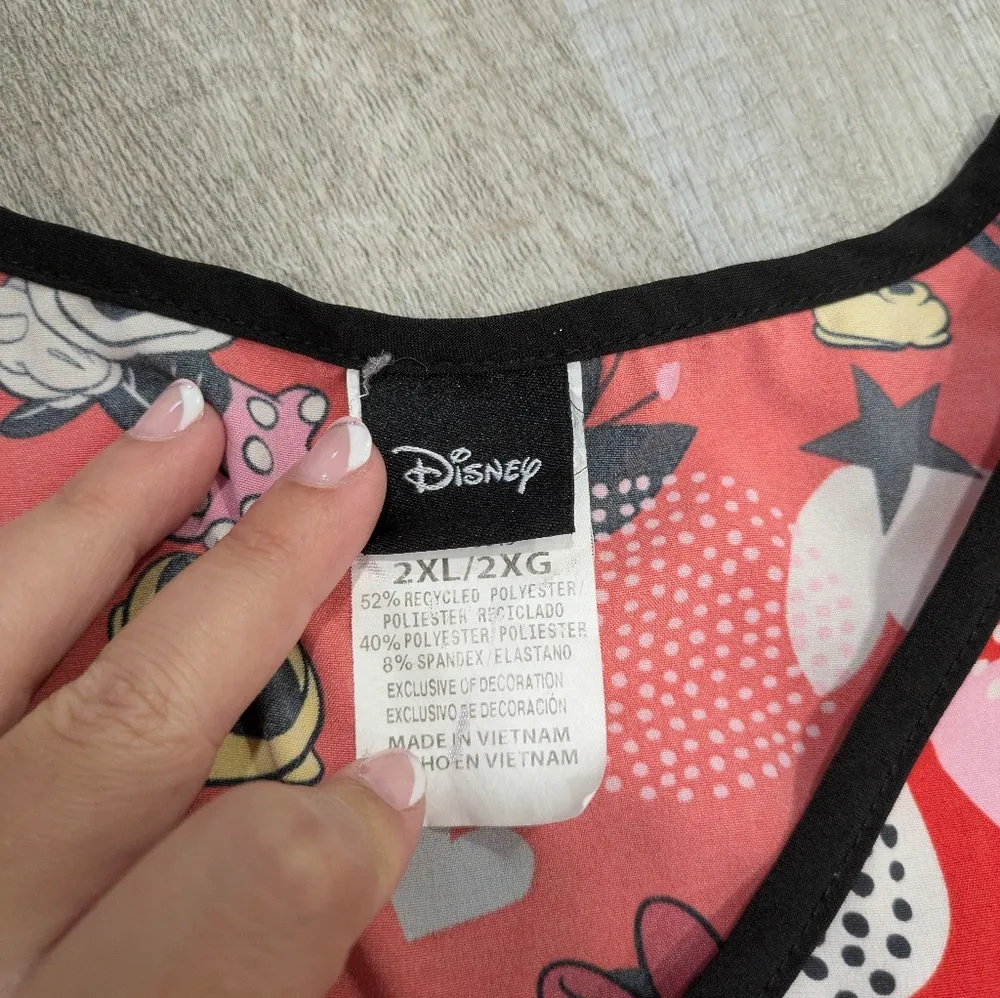 Disney Minnie Mouse Scrub Top Size 2XL - Image 3