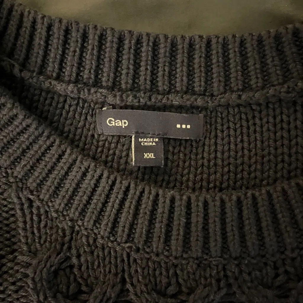 Chunky Cable Knit Sweater Navy XXL - Image 5