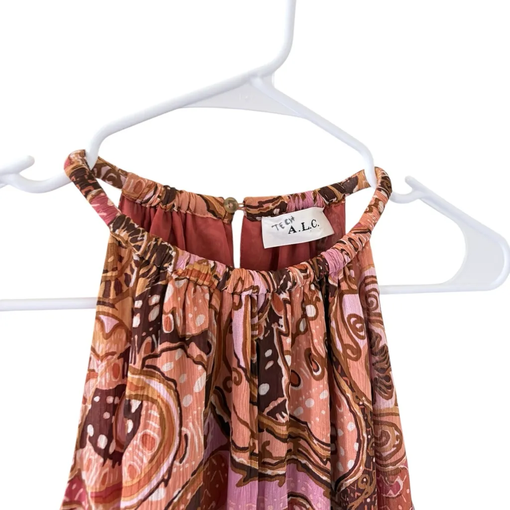 A.L.C Cory Paisley Print Halter Silk Dress - Image 6