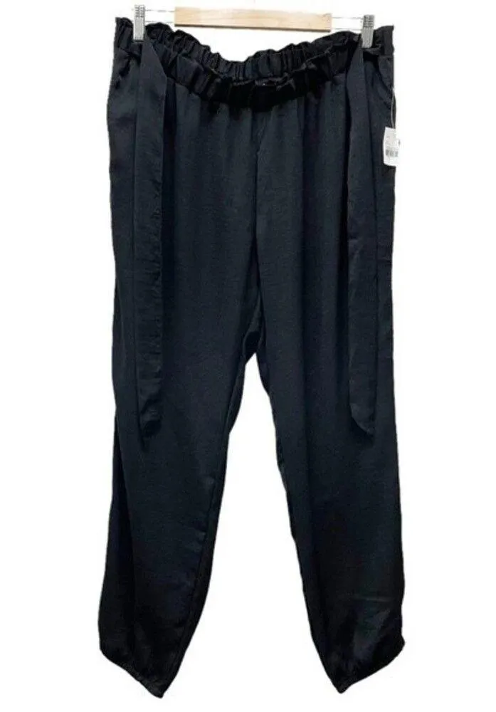 NWT Motherhood Maternity Underbelly Black Charmeuse Jogger Pants Women’s Large Size undefined - Image 4