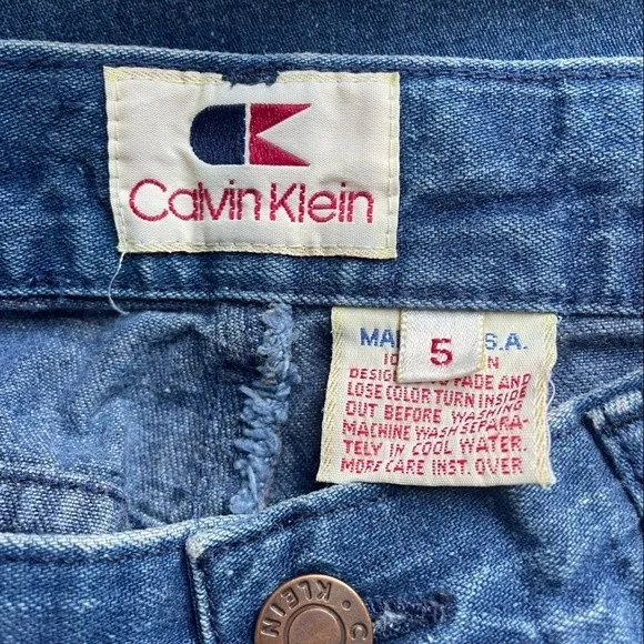 Vintage 1980s Calvin Klein Pleated Mom Jeans Indigo Wash 100% Cotton Size 5 | 24 - Image 8