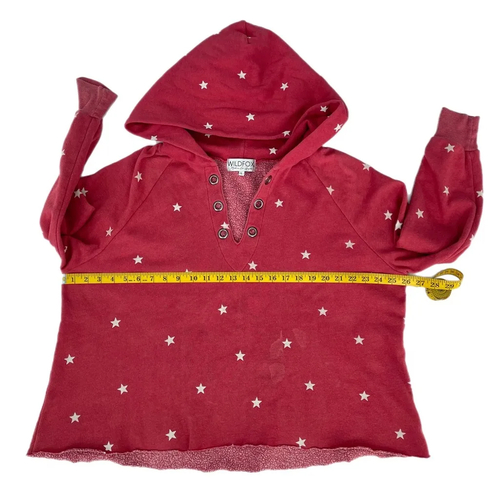 Red Star Cropped Hoodie - Size L - Image 3