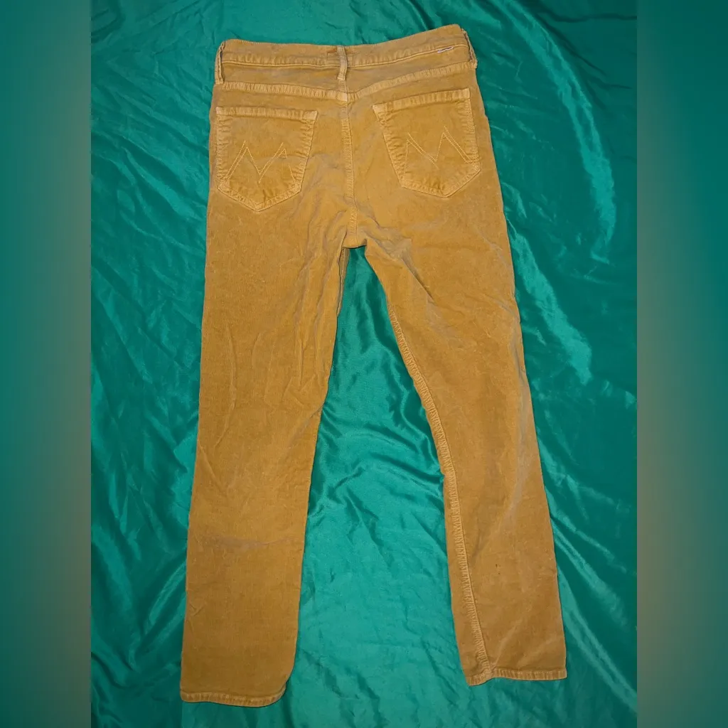 MOTHER Mustard Mid Rise Dazzler Ankle Straight Leg Corduroy Pants size 29 - Image 4