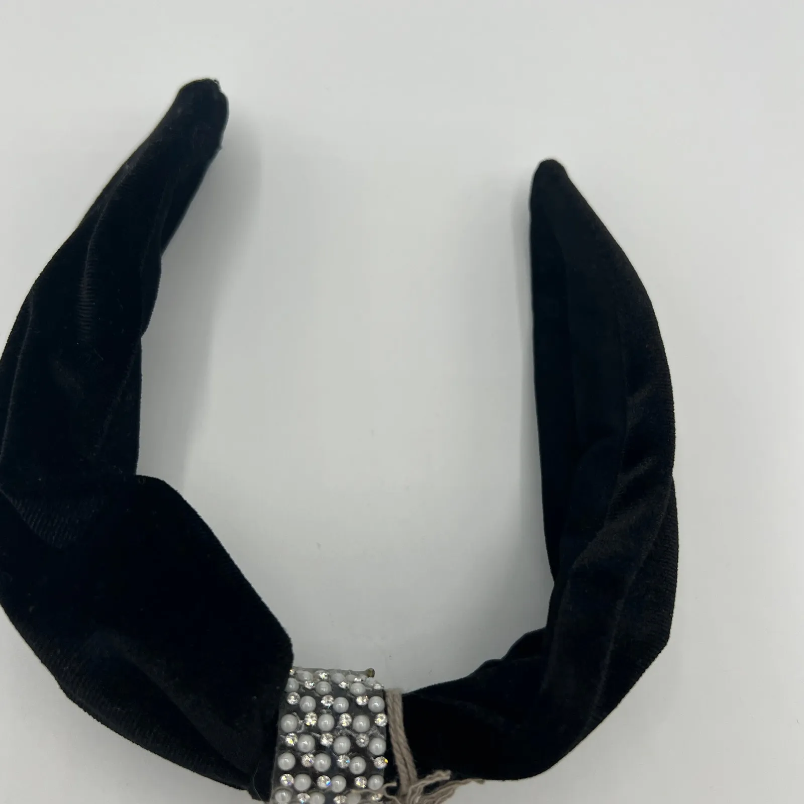 A New Day Women's Black Velvet Knot Front with Crystals Headband - NWT - Image 3