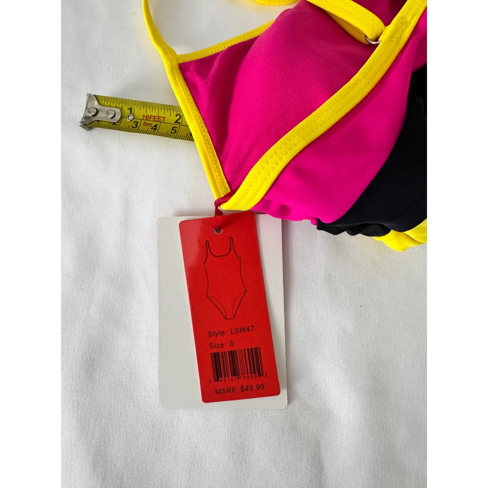 Emme Jordan Bikini Swimsuit High Waist Striped Retro Sexy Small‎ - Image 5