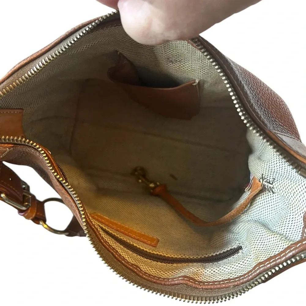 Dooney & Bourke Leather Shoulder Bag Pebble Grain Hobo Brown - Image 9