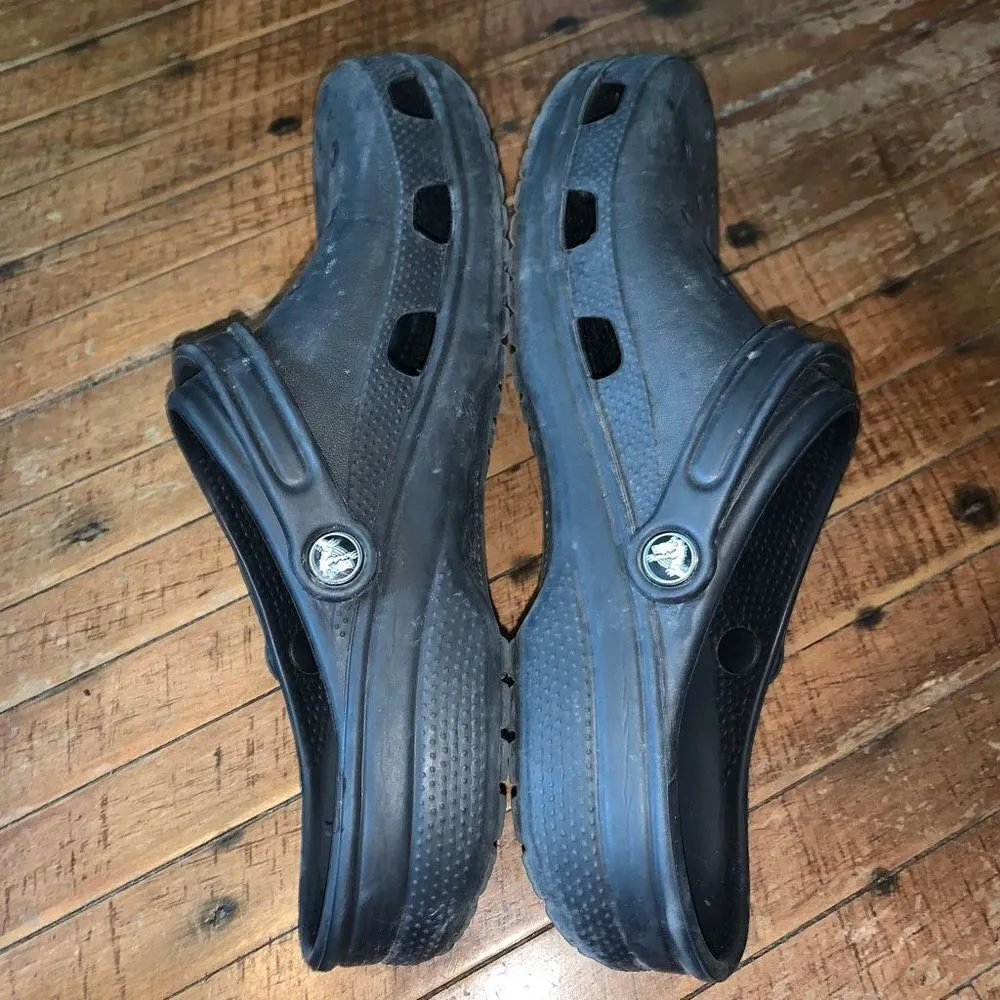 Crocs black rubber arch support ortho washable nursing clogs - Image 3