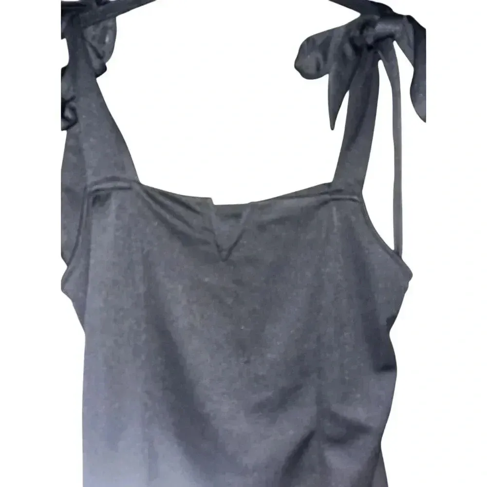 Shein Womens‎ Medium Black Tank Top With Adjustable Tie Straps A31 - Image 2