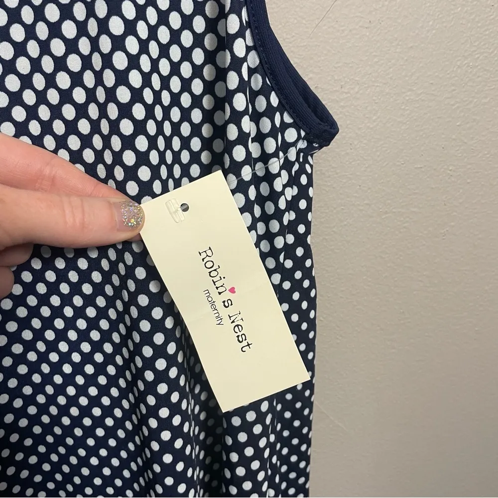 Robins nest maternity tank top polka dot print NWT Blue Size undefined - Image 5