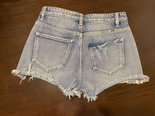 VICI Distressed Denim Shorts - Image 2