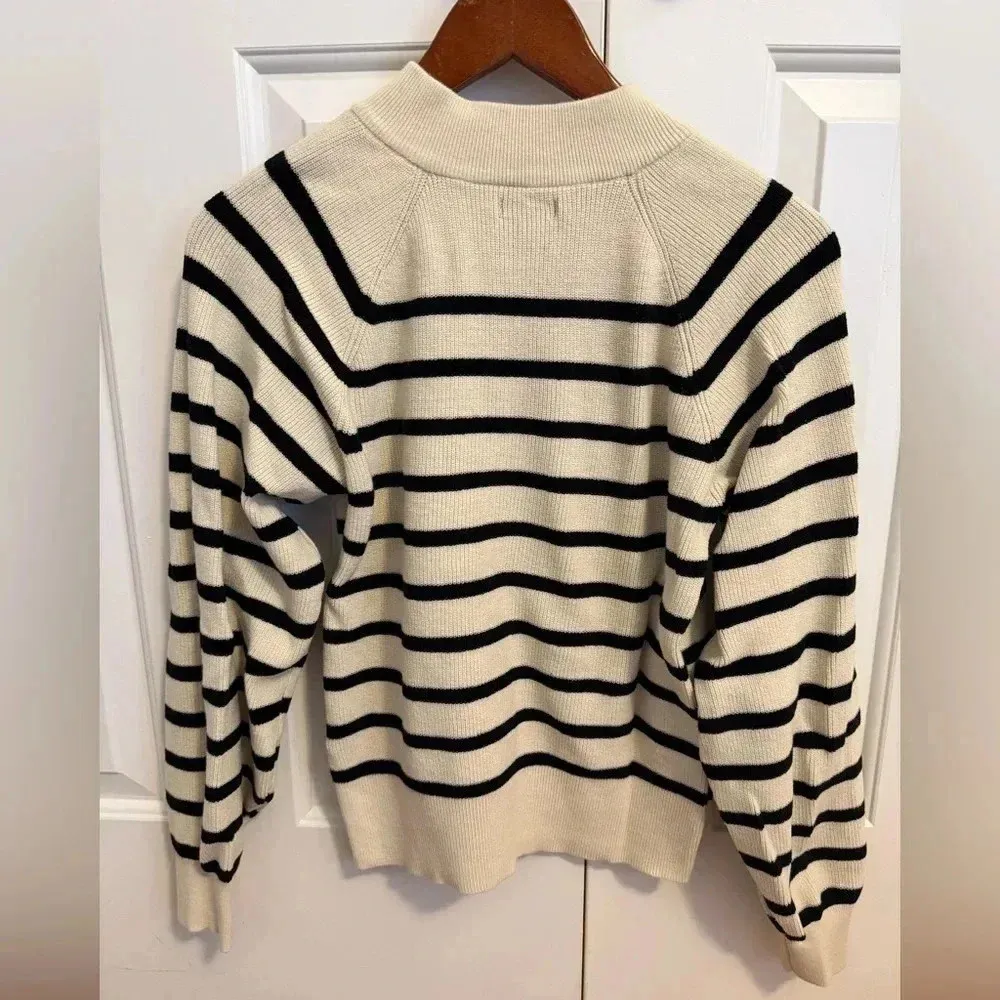 Who What Wear Striped Sweater Button Crewneck size XS - Image 6
