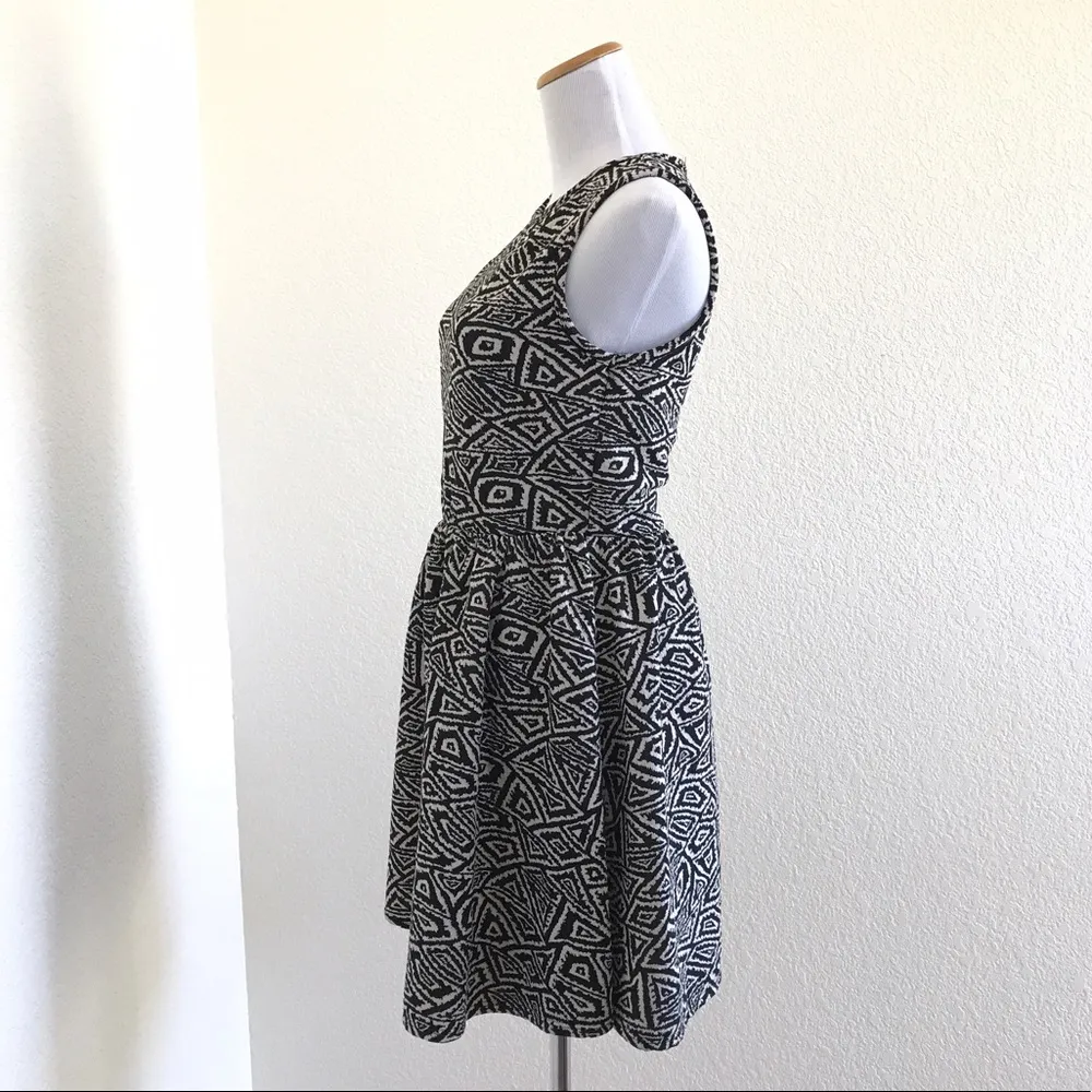 French Atmosphere Geometric Skater Dress - Image 2