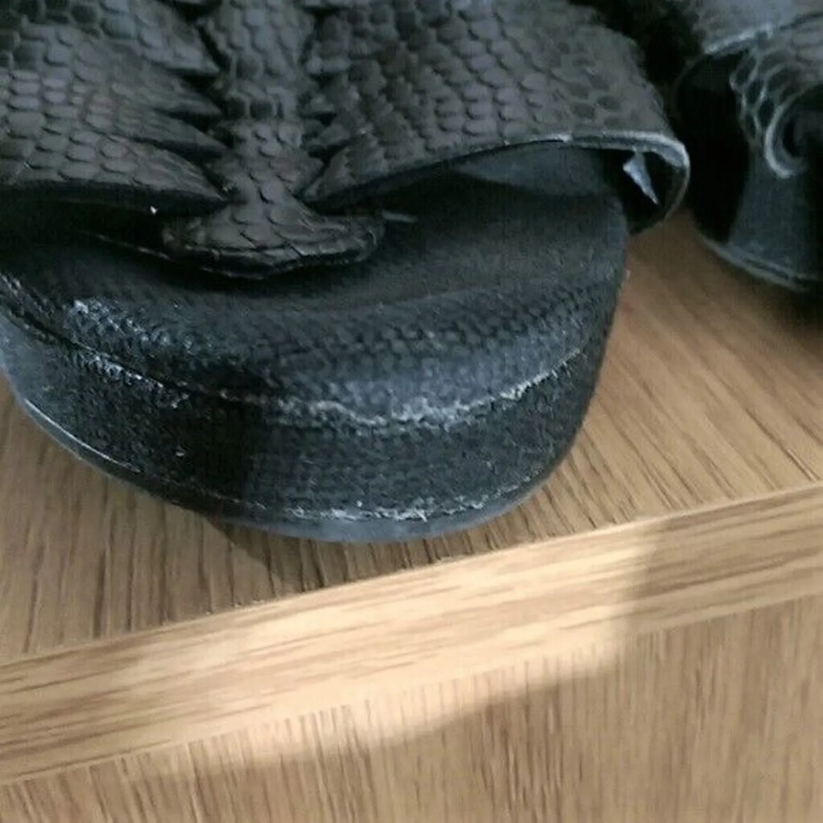 NY&C Black Wedges Wedge Sandals Size 7 - Image 7