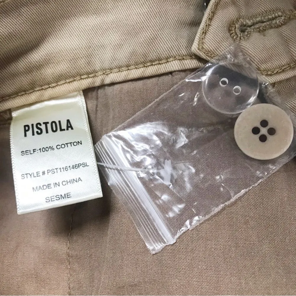 PISTOLA Ellery High Waist Wide Leg Trouser Pant Tan‎ Sesame Size 31 Petite New - Image 9