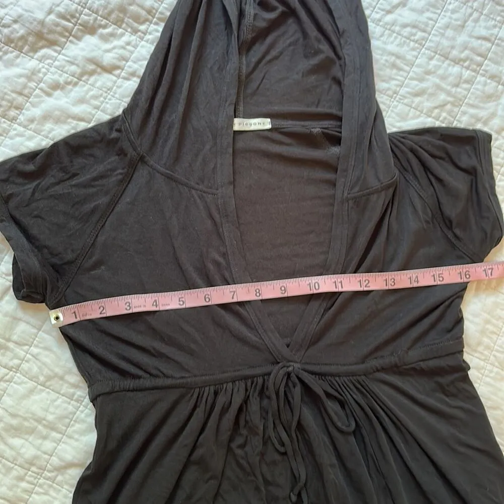 Robin Piccone Michelle Hoodie Cover-Up Dress Tunic Black Small - Image 6