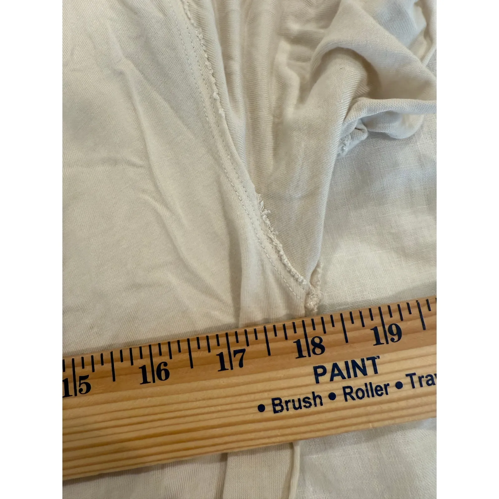 We The Free People Short Sleeve Drape Neckline T-Shirt Cream Women's Size Small - Image 8