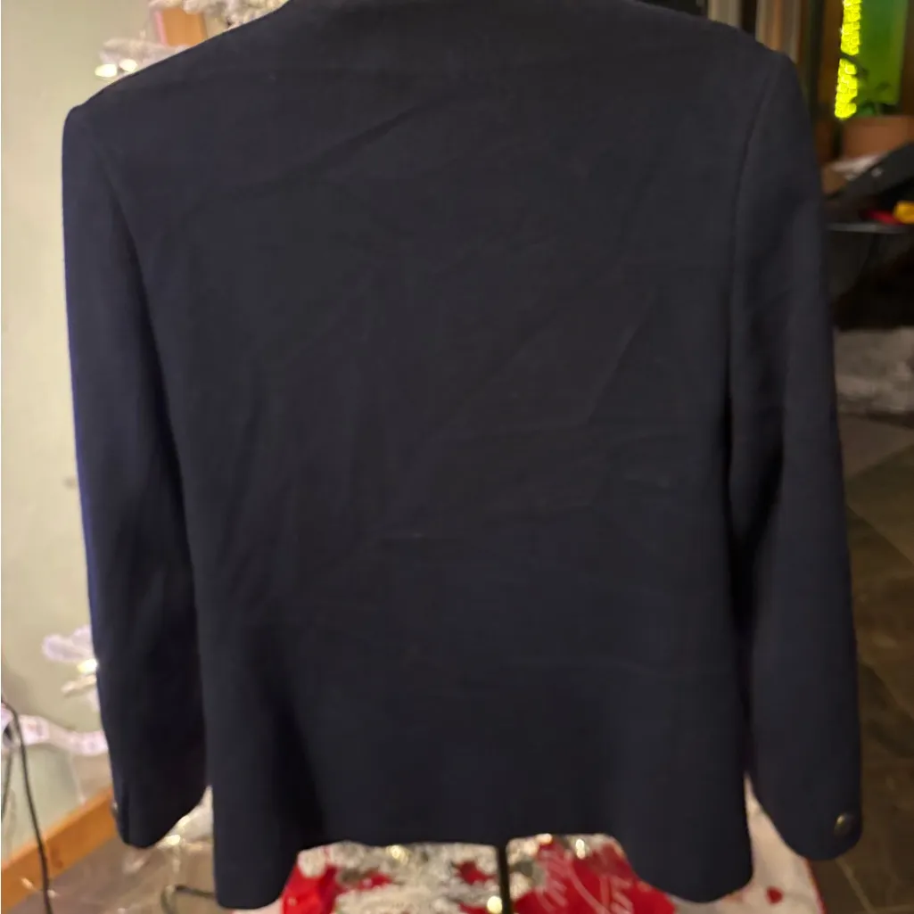 Peter James Wool & Cashmere Classic Navy Blazer Sz 12 excellent condition Black - Image 8