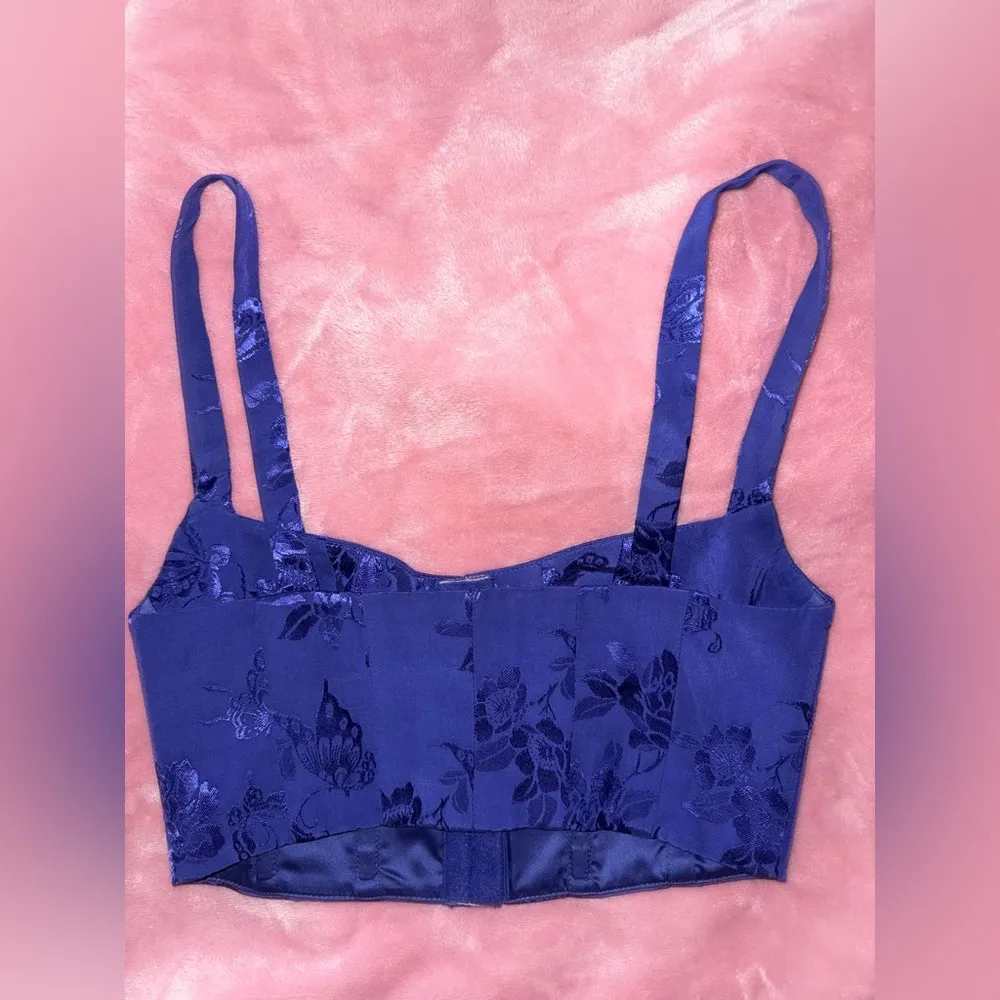 Lovers + Friends Bellevue Top in Purple/Blue Corset Size XXS - Image 3