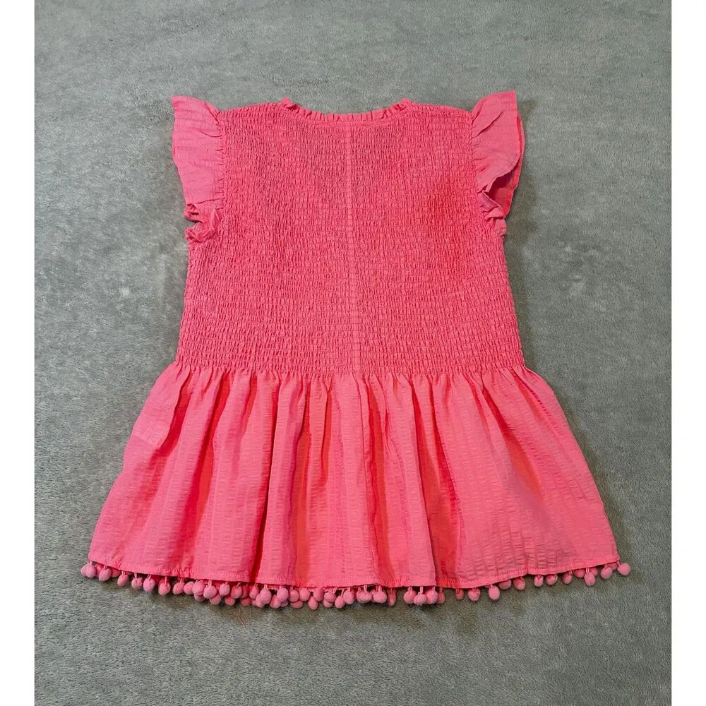 THML Smocked V-Neck Flutter Cap Sleeve Blouse - Image 4