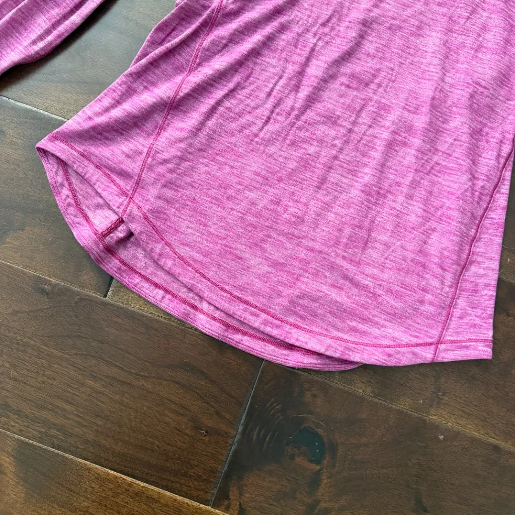 LULULEMON Heathered Raspberry Long Sleeve Running Top Long Sleeve Size 6 - Image 5