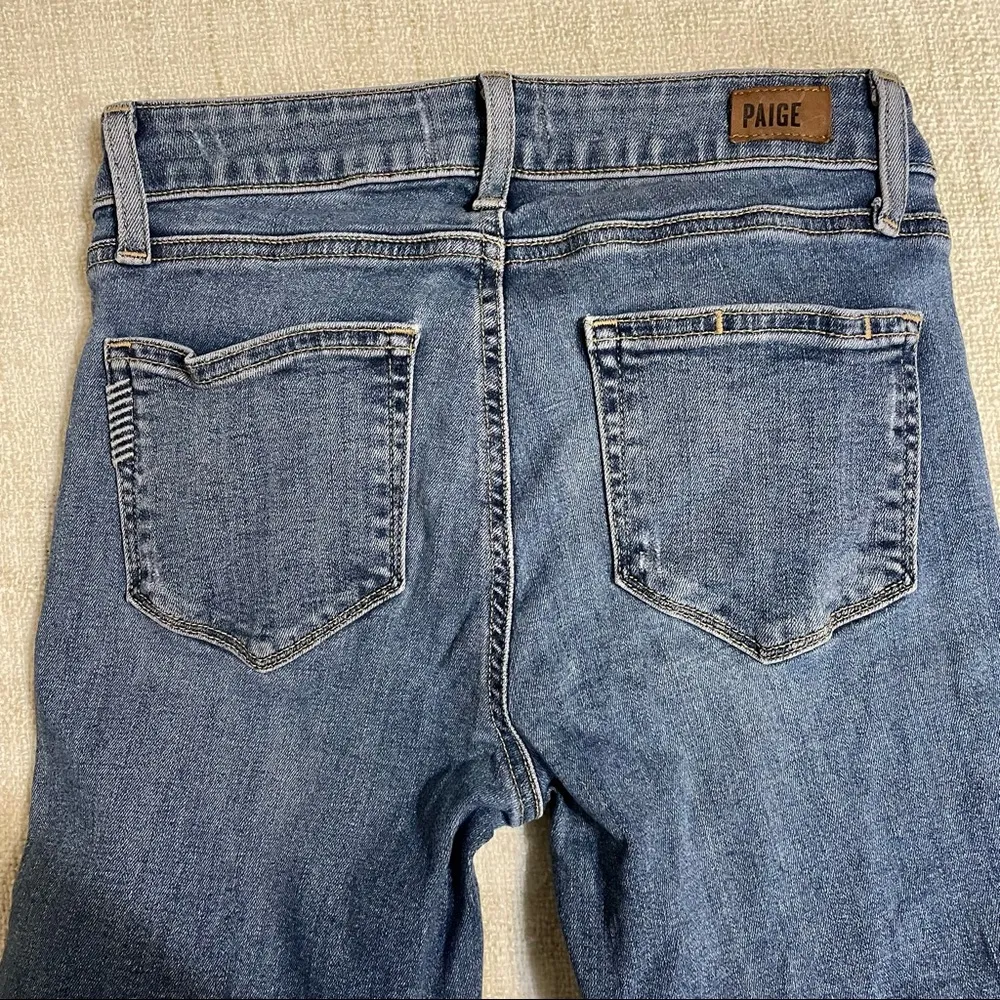 Paige Distressed/Shredded Verdugo Ankle Jeans - Image 7