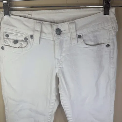 True Religion Womens‎ Ricky Straight White Denim Jean Size 27 Streetwear Summer - Image 2