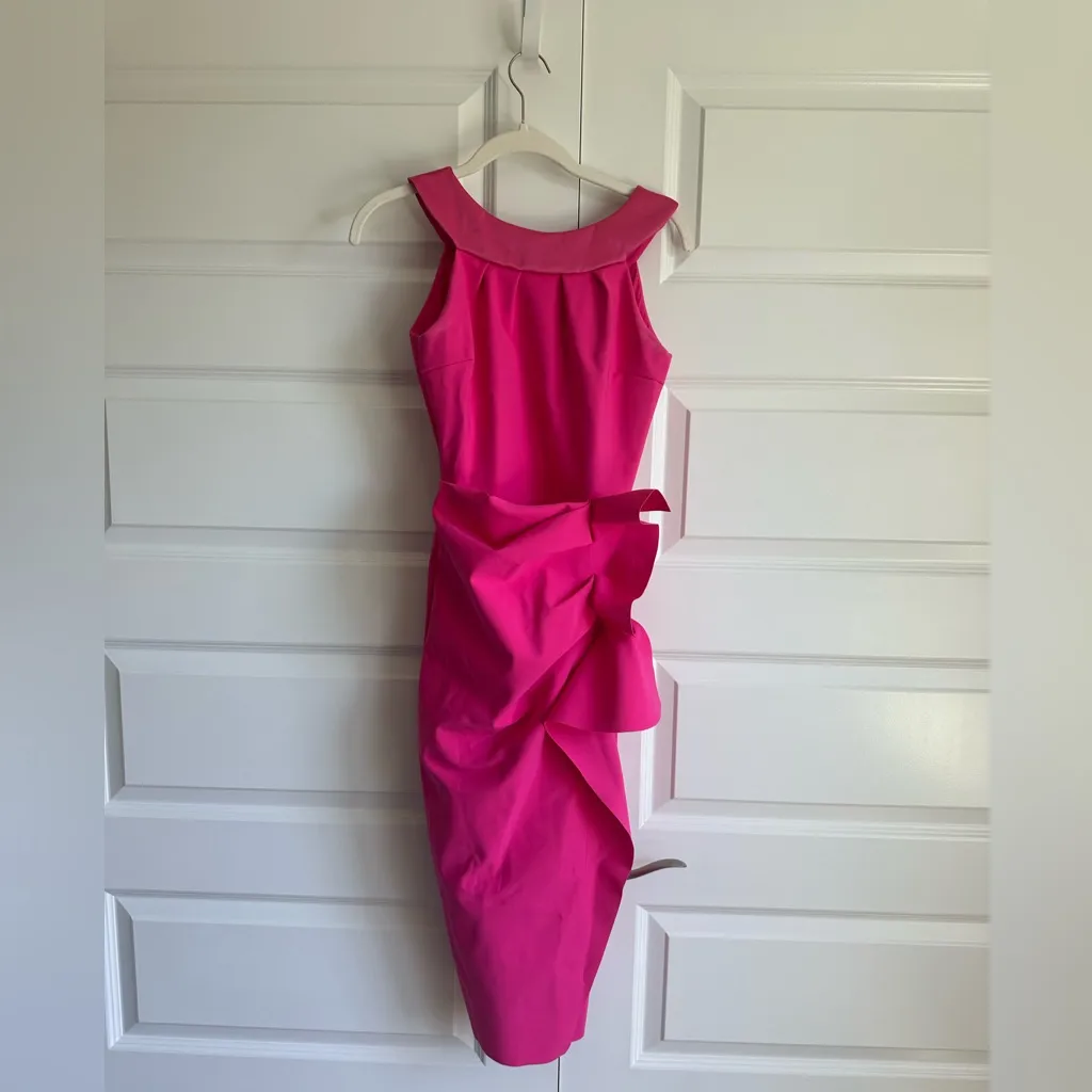 Chiara Boni La Petite Robe Sleeveless‎ Ruffle Sheath Dress Size 38 - Image 4