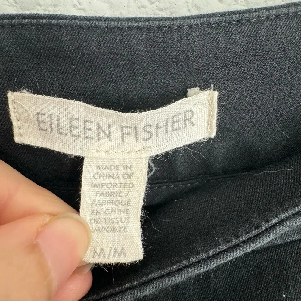 Womens Black Straight Ankle Side Zip Organic Cotton Pants Size M - Image 5