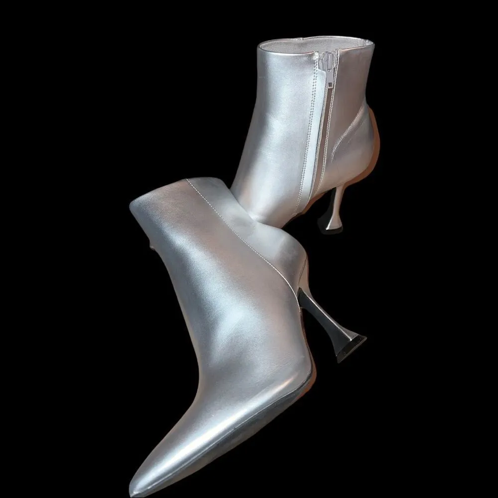 Open Edit Blythe silver metallic booties! Nwot - Image 6
