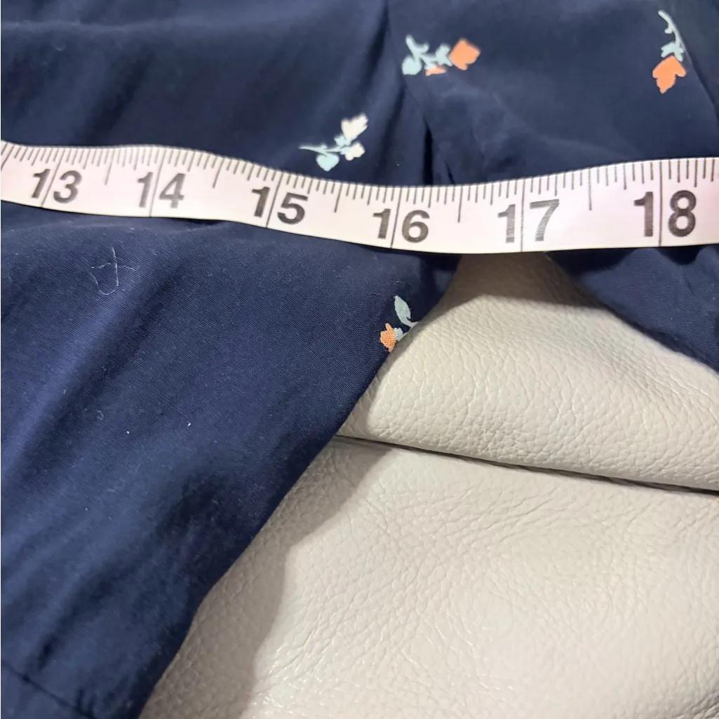Anthropologie 11 Tylho Floral Tie Navy Blue Knee Length Midi Dress Small - Image 5