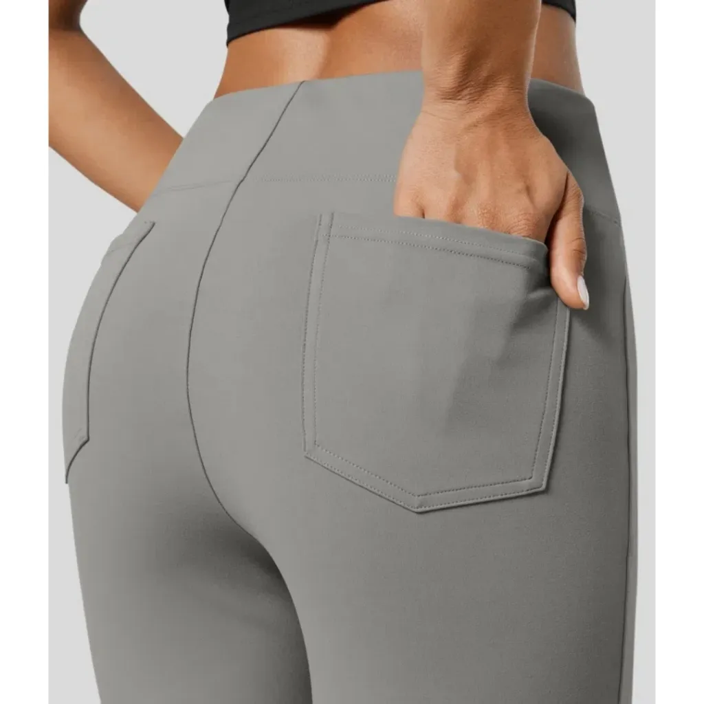 Halara‎ Flex High Waisted Back Side Pocket Slight Flare Work Pants Extra Small P - Image 4