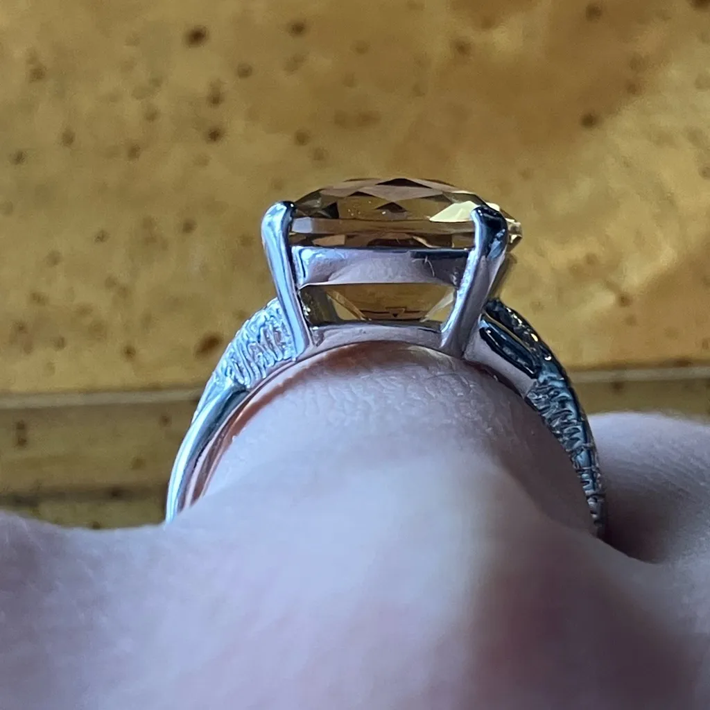 Brazilian Citrine Sterling Silver Ring Size 8 Gold - Image 2