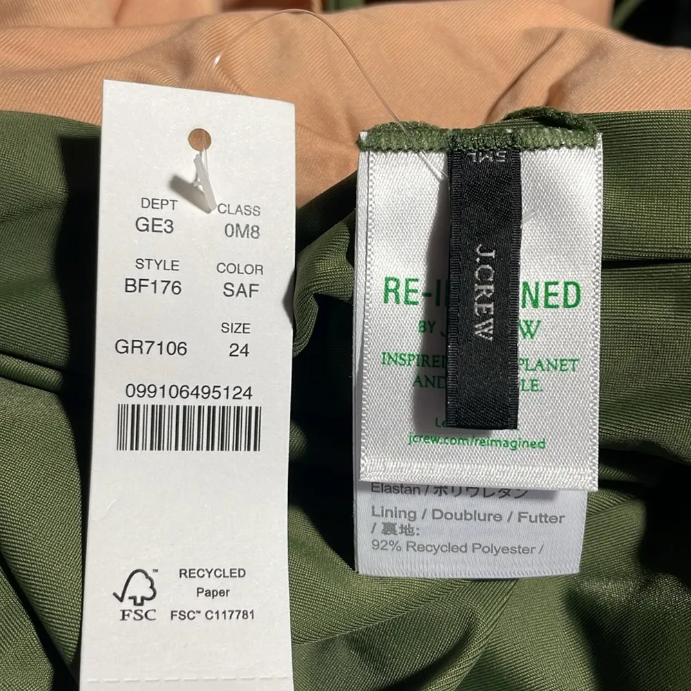 J Crew Ruched 1 Pc Swimsuit Sweetheart Neckline Sz 24/3X Olive Green NWT - Image 5